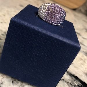 Swarovski Purple Crystal Silver Ring - Size 7 💜
